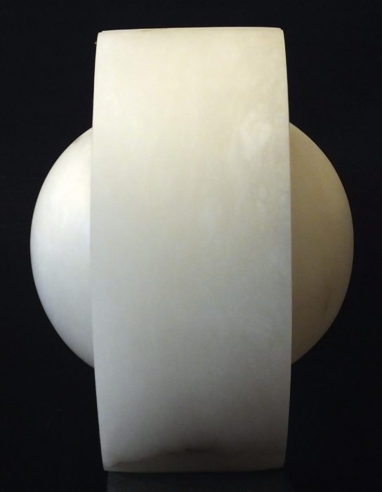 Fusion, white alabaster by Mel Fraser, contemporary stone sculpture