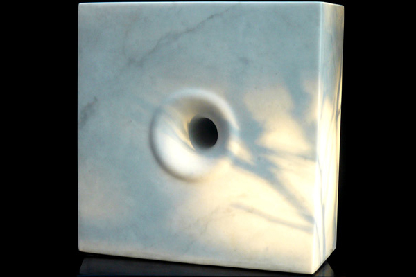 Void I, Carrara marble, by Mel Fraser, contemporary stone sculpture