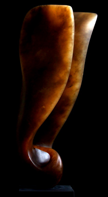 Wings of Desire I, honey alabaster, by Mel Fraser, contemporary stone sculpture