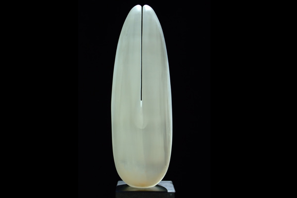 Wings of Desire, series II, white selenite, by Mel Fraser, contemporary stone sculpture